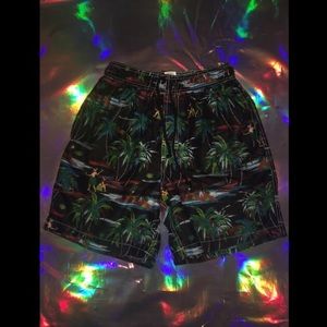 Hawaiian Pattern Swim Trunks